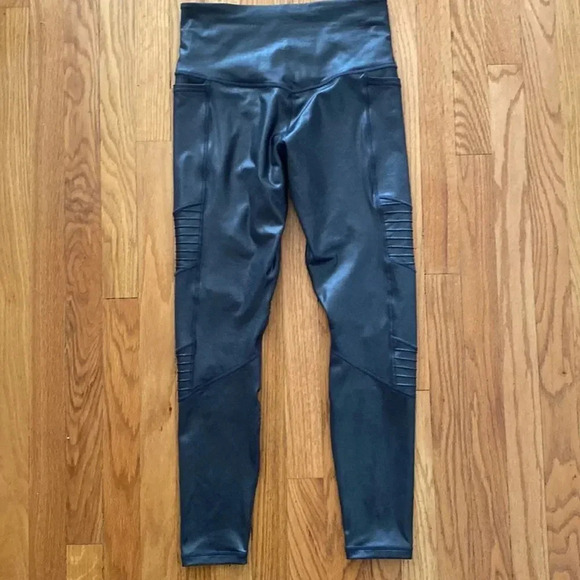 ATHLETA Inclination Moto Tight sz S metallic dark grey excellent pre owned cond - Picture 6 of 8